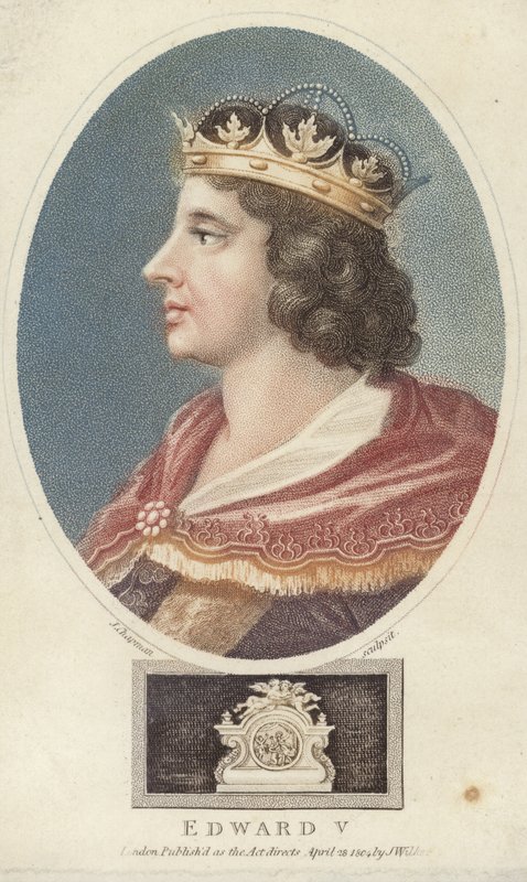 Król Anglii Edward V (kolor grawerowany) autorstwa English School