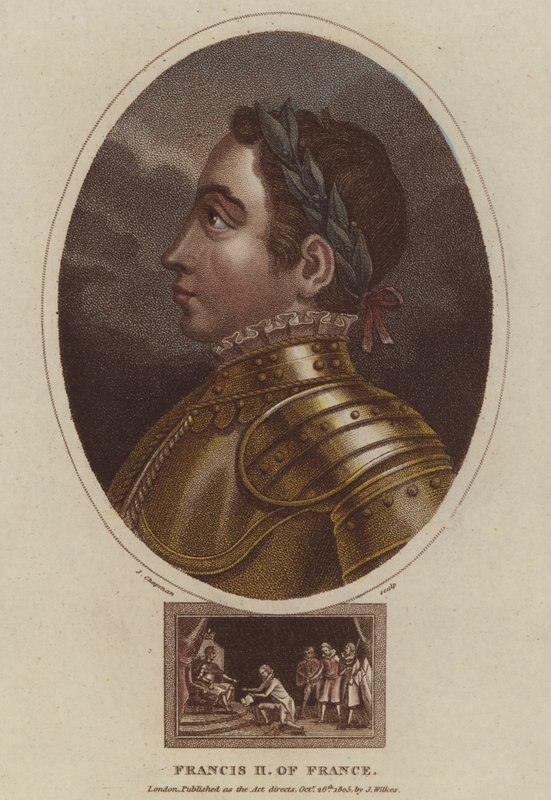 Król Francji Franciszek II (kolorowy grawerunek) autorstwa English School