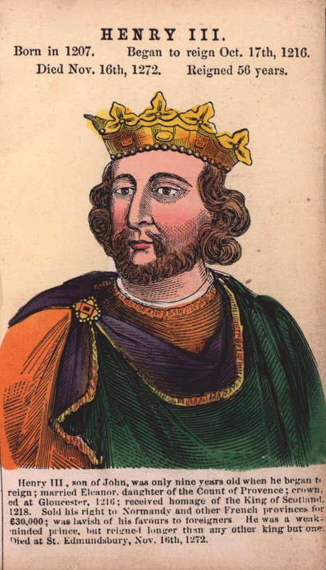 Król Henryk III (kolorowy grawerunek) autorstwa English School