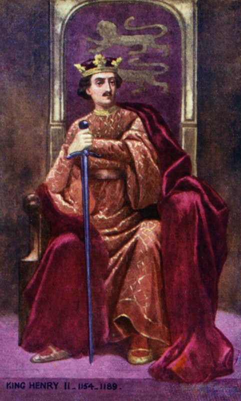 Król Henryk II (kolorowa litografia) autorstwa English School