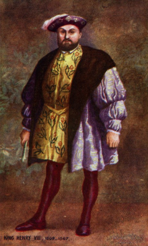 Król Henryk VIII (kolorowa litografia) autorstwa English School