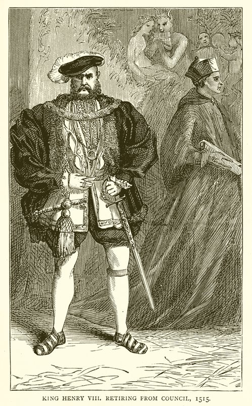 Król Henryk VIII odchodzący z soboru, 1515 autorstwa English School