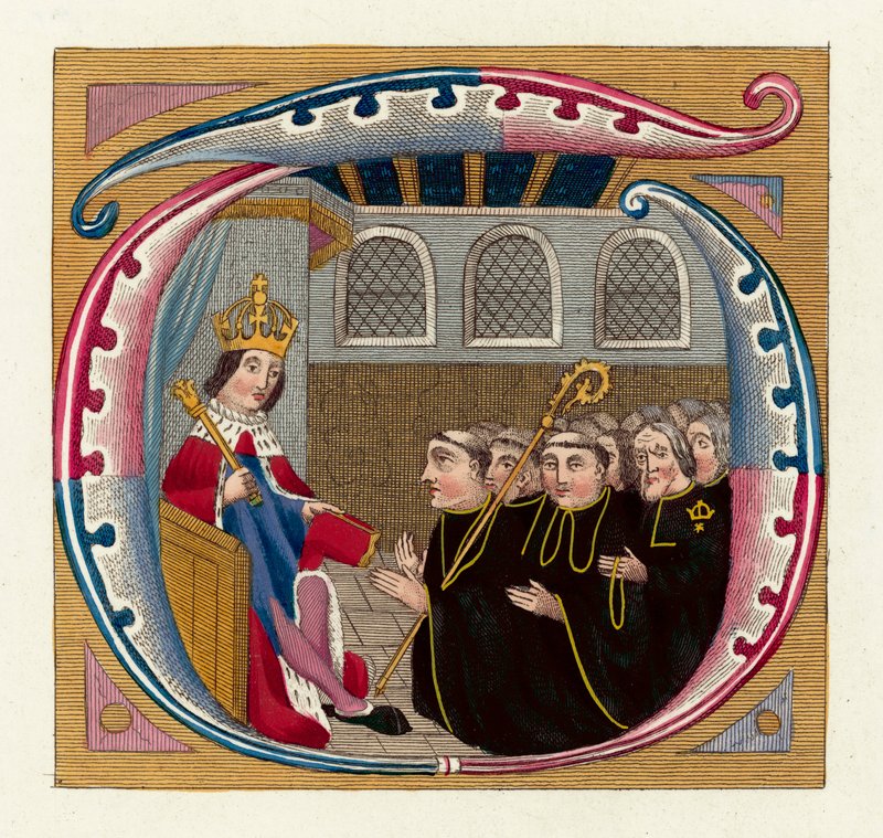 Król Henryk VII (kolorowy grawerunek) autorstwa English School