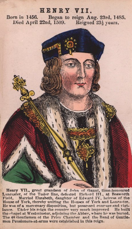 Król Henryk VII (kolorowy grawerunek) autorstwa English School