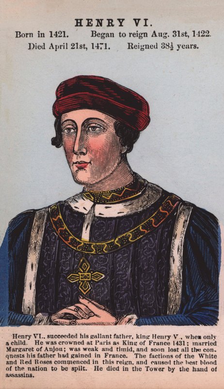 Król Henryk VI (kolorowy grawerunek) autorstwa English School
