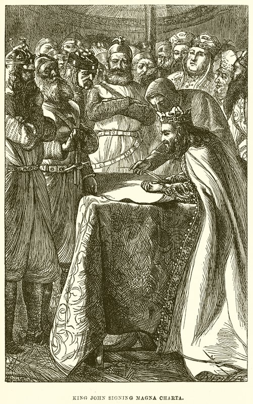 Król Jan podpisuje Magna Charta autorstwa English School