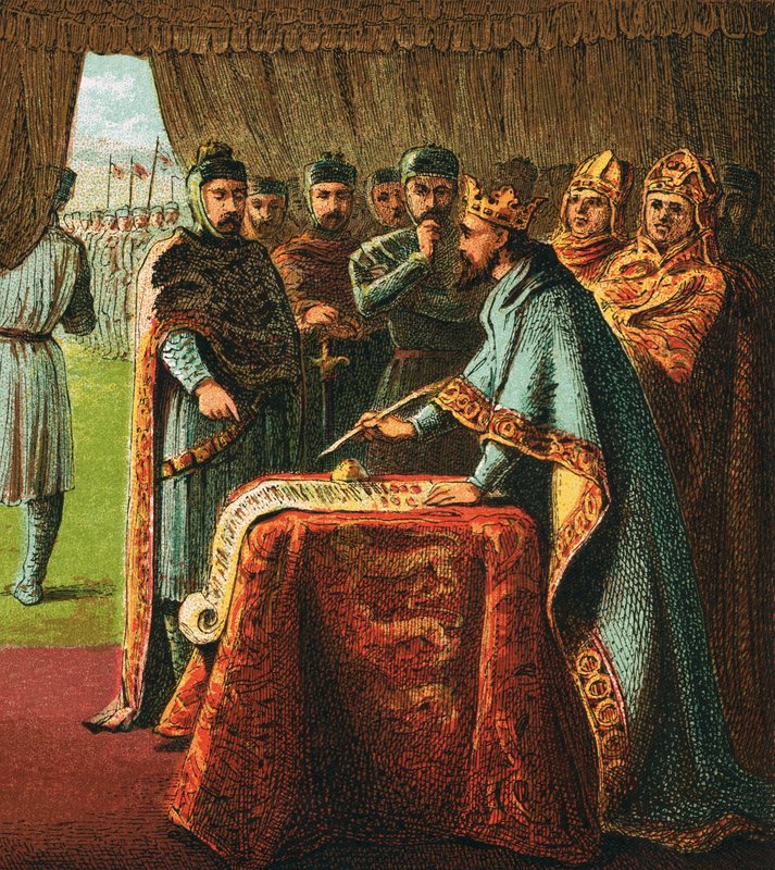 Król Jan i Magna Carta autorstwa English School