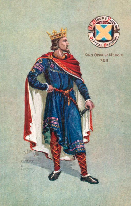 Król Offa Of Mercia 793, Korowód św. Albana 1907 (kolor lito) autorstwa English School