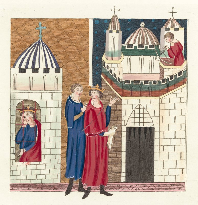 Król Ryszard I (kolorowy grawerunek) autorstwa English School