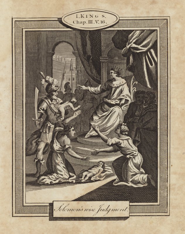 Król Salomon mądry sąd autorstwa English School