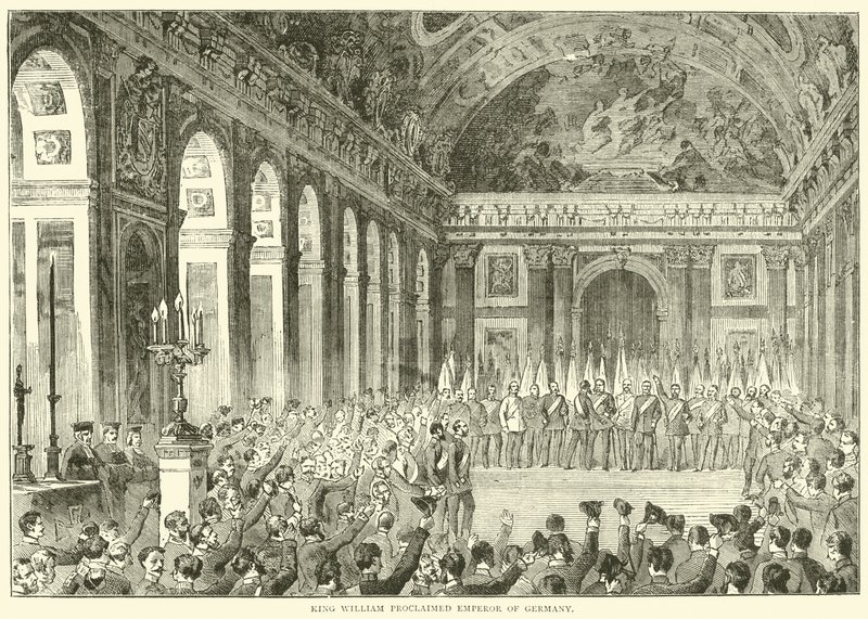 Król Wilhelm ogłosił cesarzem Niemiec, grudzień 1870 autorstwa English School