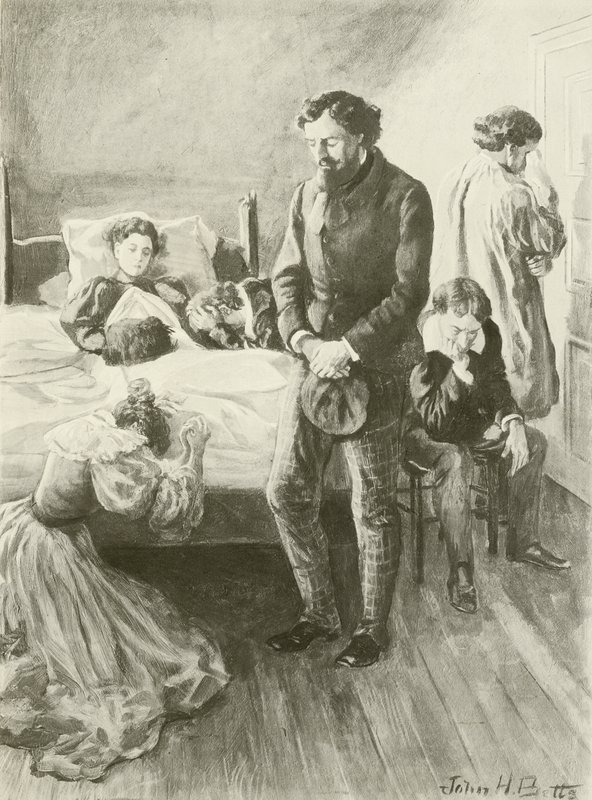 La Boheme, ostatni akt (wklęsłodruk) autorstwa English School