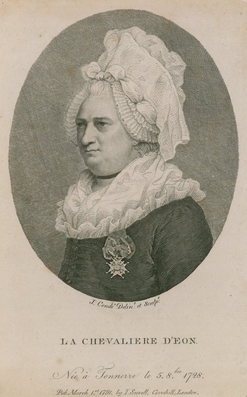 La Chevaliere DEon, urodzony w Tonnerre, 5 sierpnia 1728 autorstwa English School