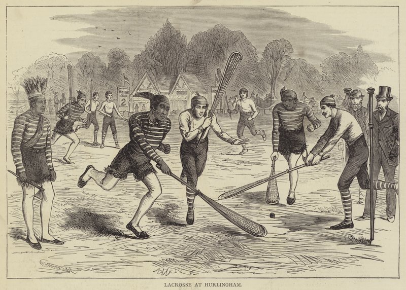 Lacrosse w Hurlingham (grawerowanie) autorstwa English School