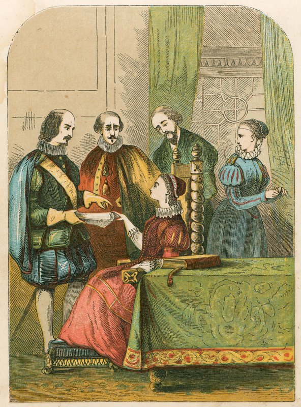 Lady Jane Grey poprosiła o przyjęcie Korony autorstwa English School