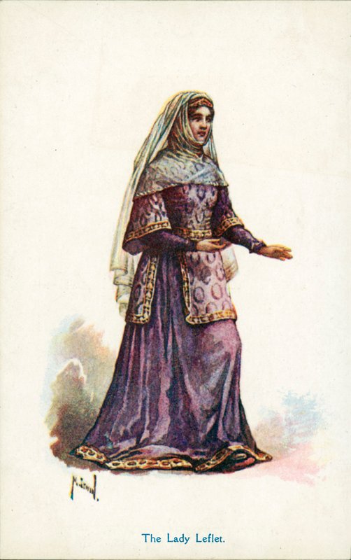 Lady Leflet (kolorowa litografia) autorstwa English School