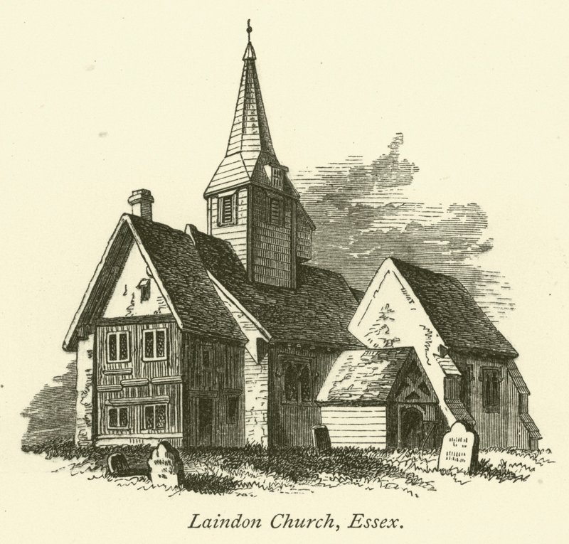 Kościół Laindon, Essex (grawerunek) autorstwa English School