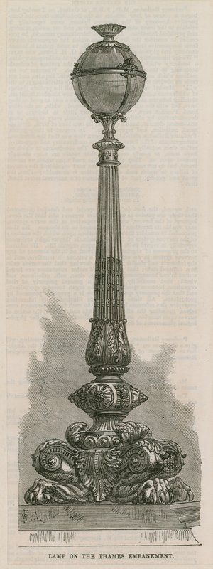 Lampa na nabrzeżu Tamizy, Londyn autorstwa English School