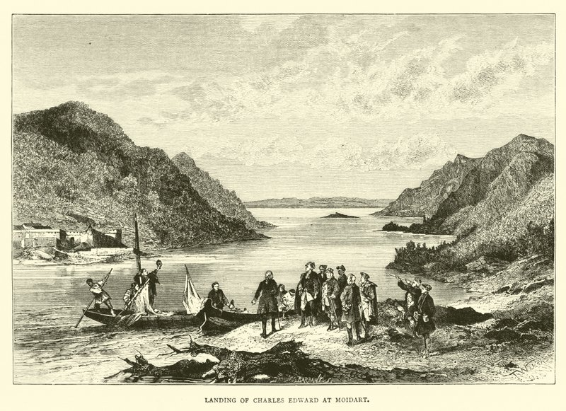 Lądowanie Karola Edwarda w Moidart autorstwa English School
