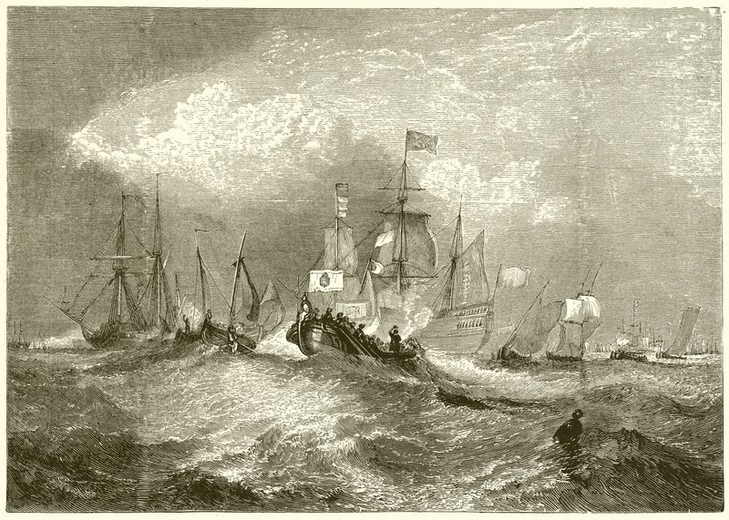 Lądowanie Wilhelma Orańskiego w Torbay autorstwa English School