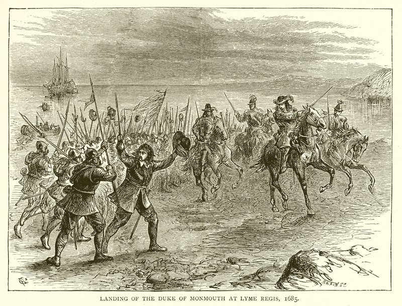 Lądowanie księcia Monmounth w Lyme Regis, 1685 autorstwa English School