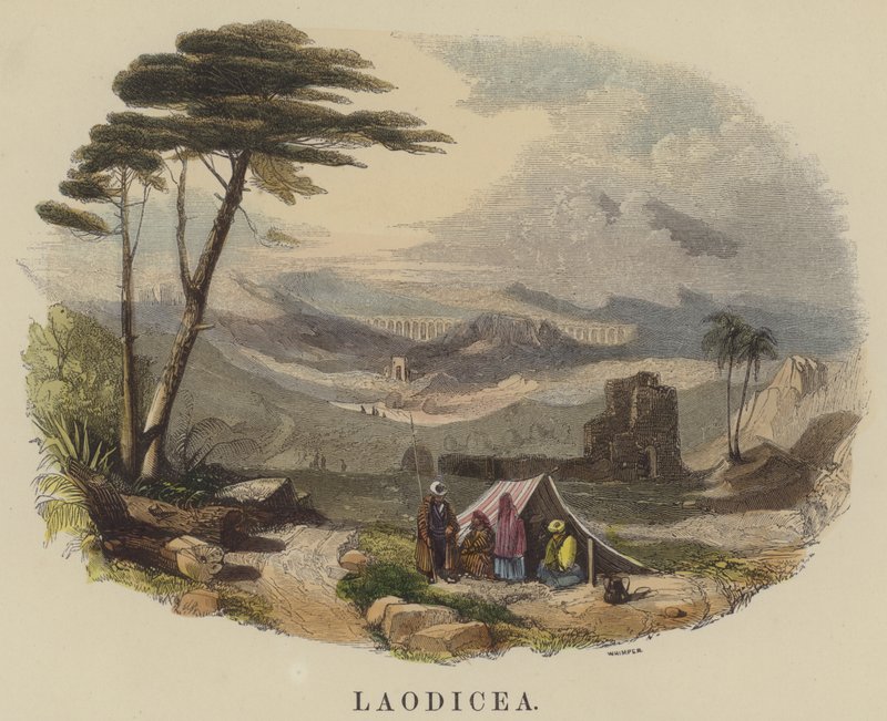 Laodycea (kolorowy grawerunek) autorstwa English School