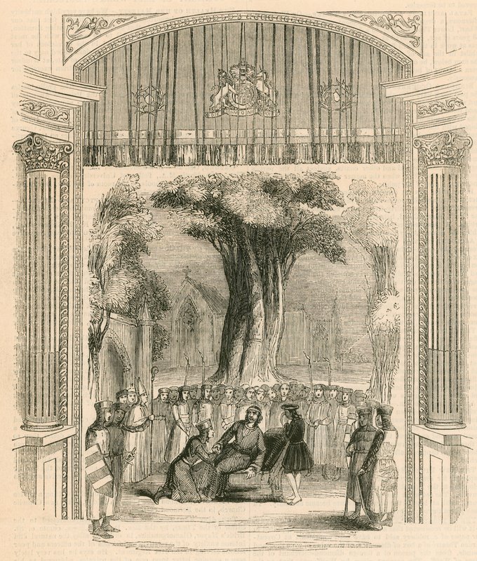 Ostatnia scena w sztuce King John, Drury Lane Theatre, Londyn autorstwa English School