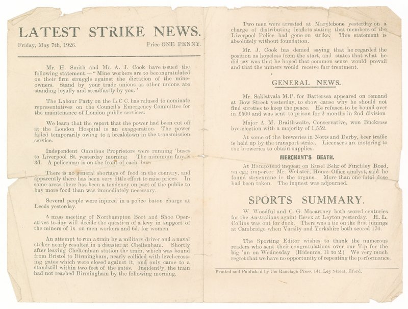 Najnowsze wieści o strajku, 7 maja 1926 r autorstwa English School