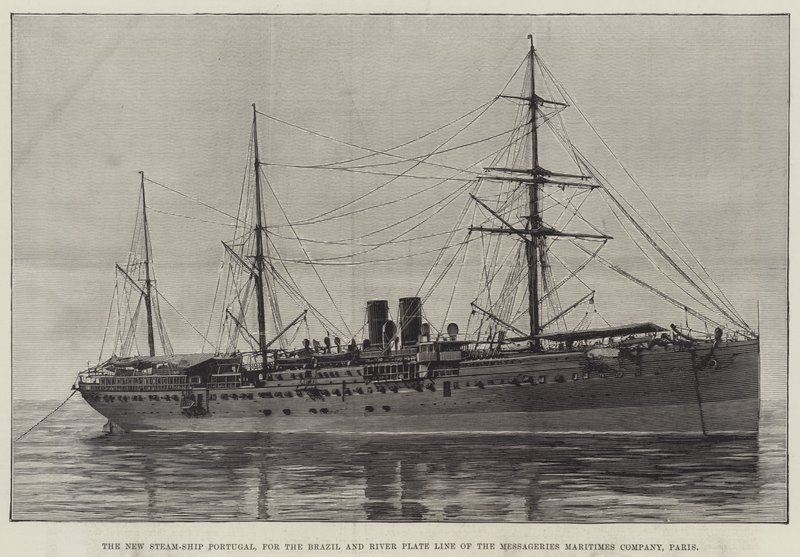 Uruchomienie uzbrojonego australijskiego parowca pasażerskiego, Courier, w Wallsend-on-Tyne (grawerowanie) autorstwa English School