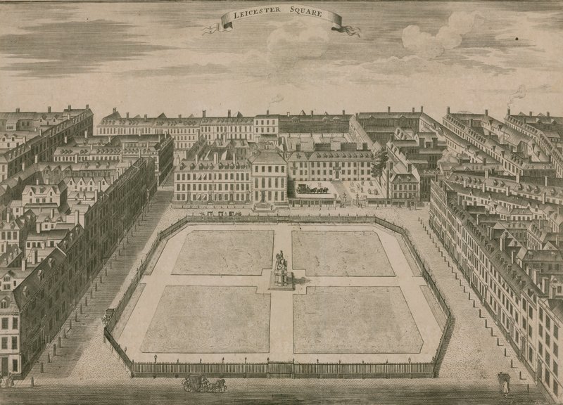 Leicester Square, Londyn, 1754 autorstwa English School