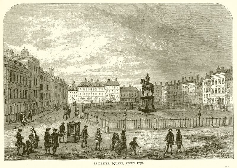 Plac Leicester, około 1750 autorstwa English School