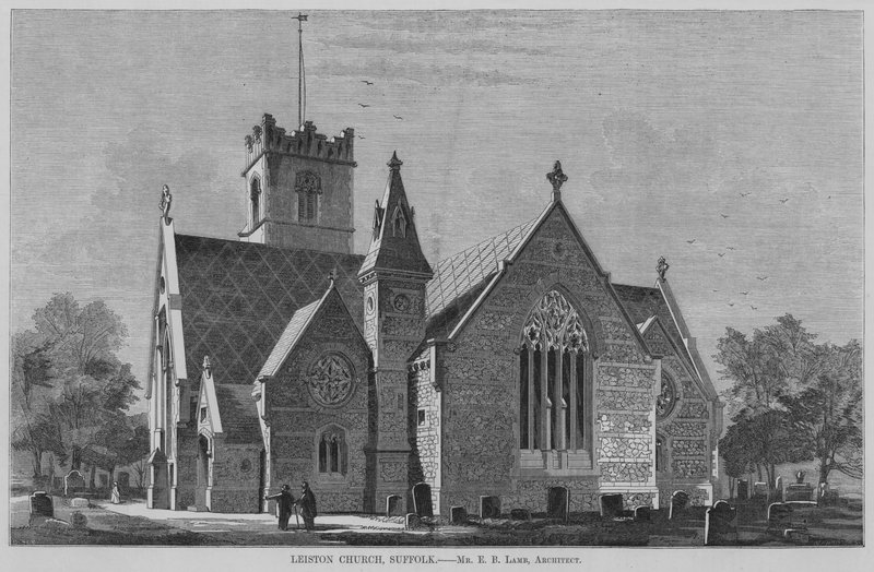 Kościół Leiston, Suffolk (grafika) autorstwa English School