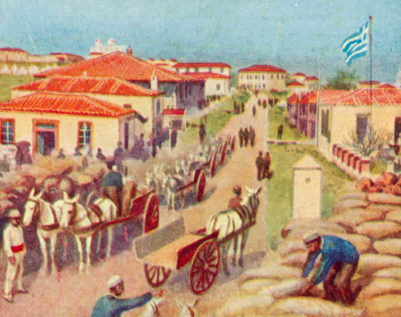 Lemnos, nad zatoką Mudros (kolorowa litografia) autorstwa English School