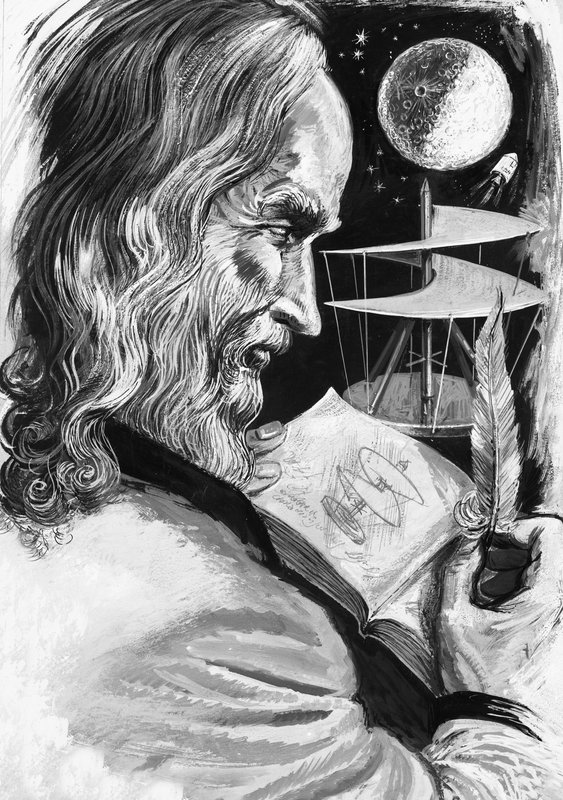 Leonardo da Vinci autorstwa English School