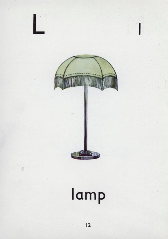 Litera L, lampa (kolor lito) autorstwa English School