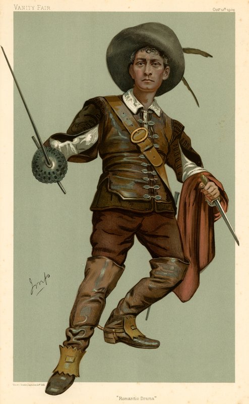 Lewis Waller, Dramat romantyczny, komiks Vanity Fair, 13 października 1904 autorstwa English School