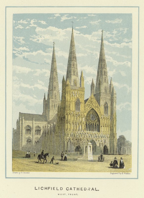 Katedra w Lichfield, front zachodni autorstwa English School