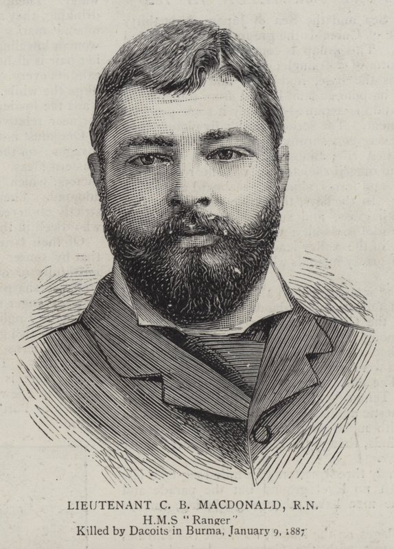 Porucznik C B Macdonald, RN (Grawerowanie) autorstwa English School