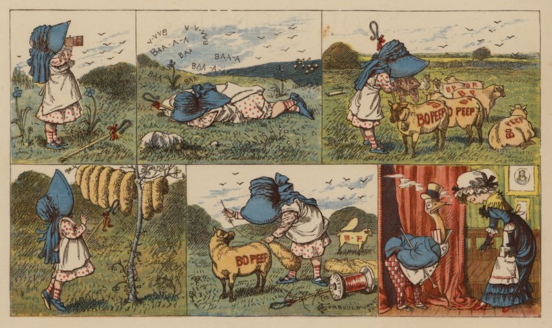 Little Bo-Peep (kolor lito) autorstwa English School