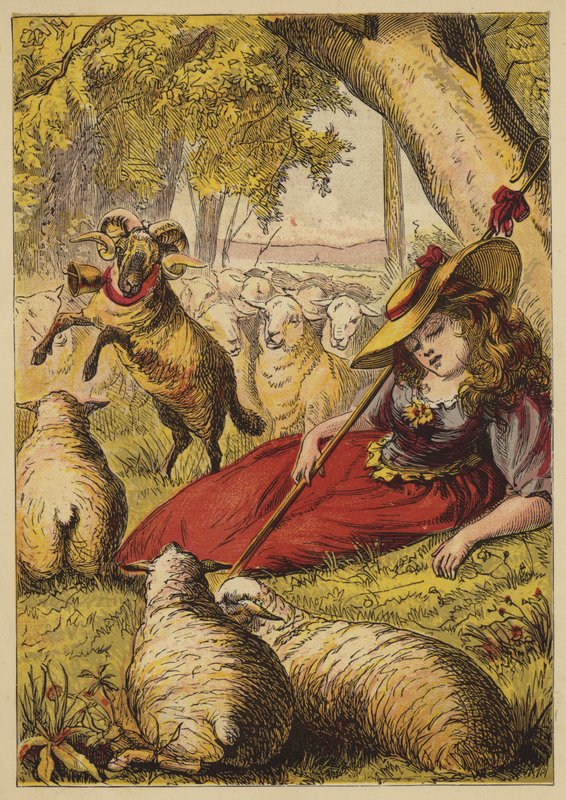 Little Bo-Peep (kolorowy grawerunek) autorstwa English School