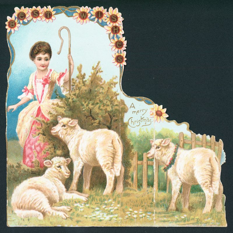 Little Bo Peep, Kartka Świąteczna autorstwa English School