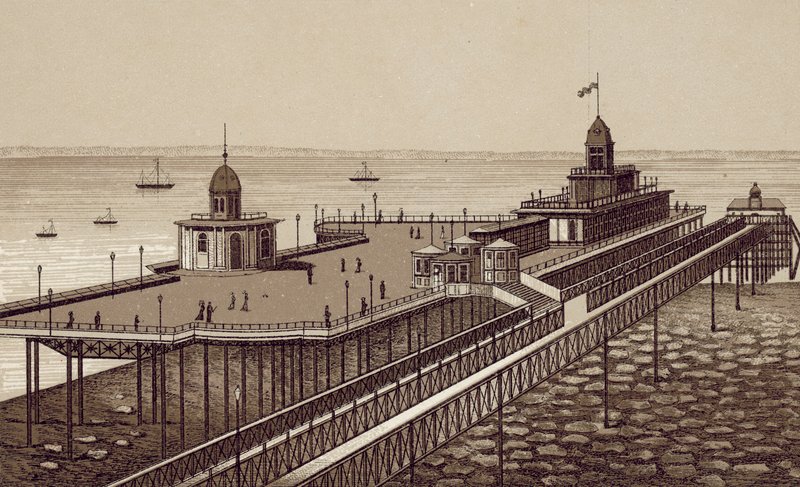 Liverpool: New Brighton Pier (litografia) autorstwa English School