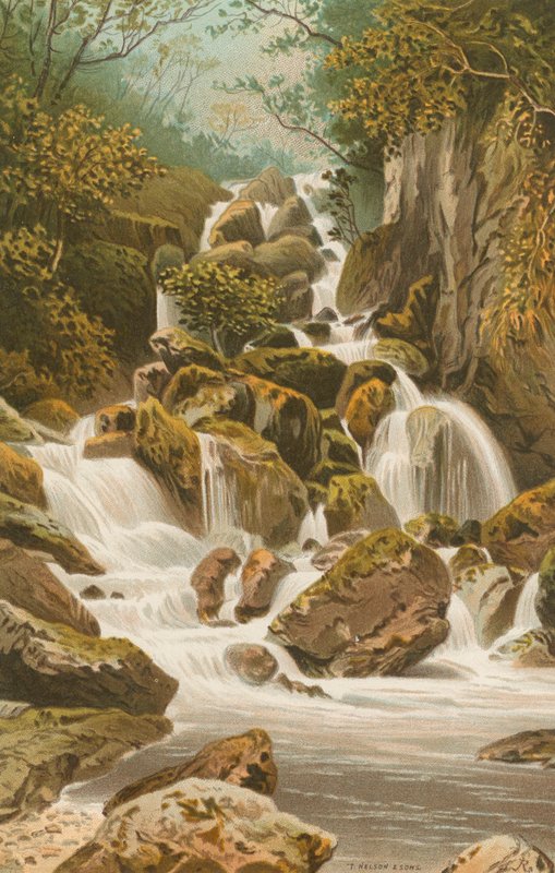 Wodospad Lodore--Derwentwater autorstwa English School