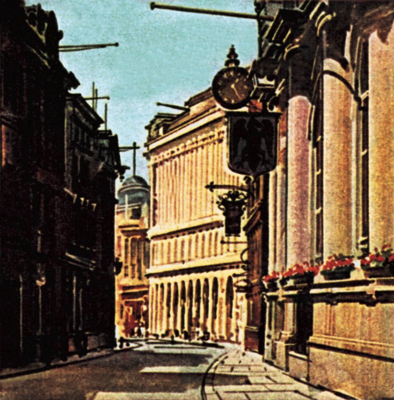 Lombard Street w londyńskim City autorstwa English School