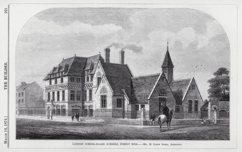 London School-Board Schools, Forest Hill (grawerowanie) autorstwa English School