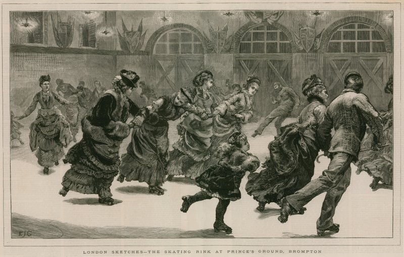 London Sketches: Lodowisko w Princes Ground, Brompton autorstwa English School