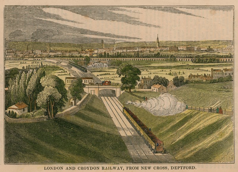 London and Croydon Railway, z New Cross Deptford autorstwa English School