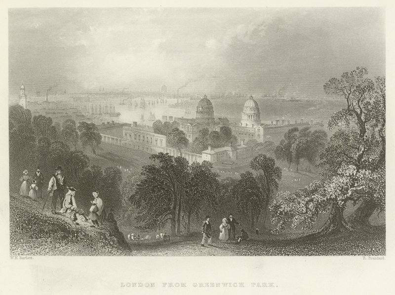Londyn z Greenwich Park autorstwa English School