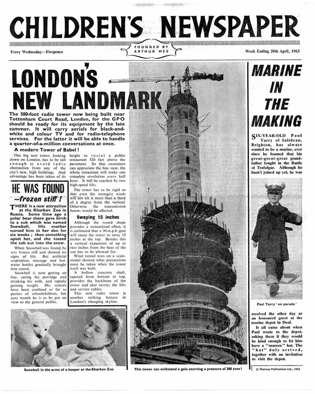 New Landmark w Londynie: The Post Office Tower, pierwsza strona „The Children