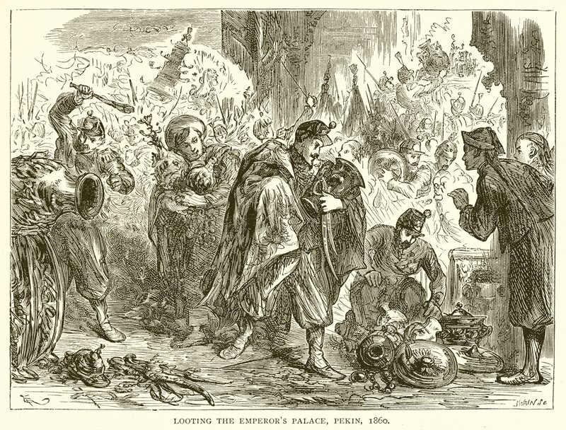Grabież Pałacu Cesarzy, Pekin, 1860 autorstwa English School